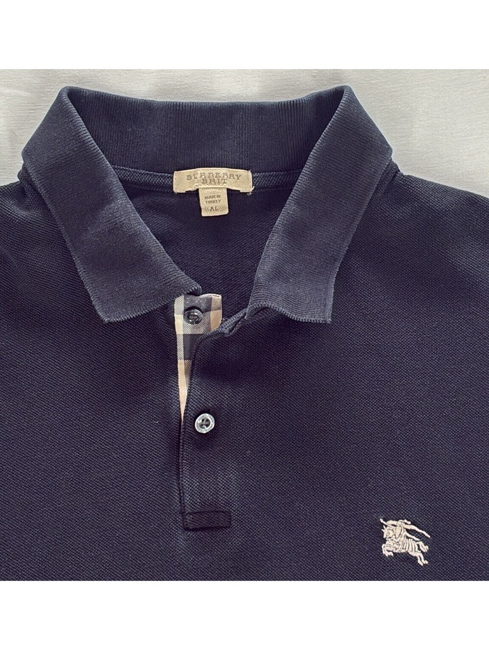 2000s Burberry Brit Polo Shirt Nova Check Placket Logo